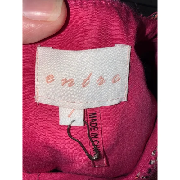 Entro Pink Plaid Tweed Scalloped Mini Dress 1990’s Y2K Gold Buttons size Large - Picture 9 of 10